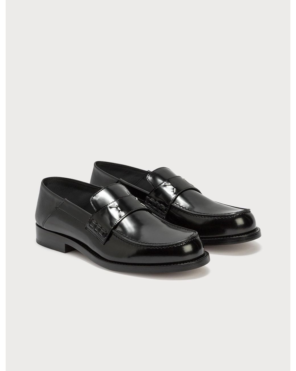 Maison Margiela Leather Stitch Loafer in Black - Lyst