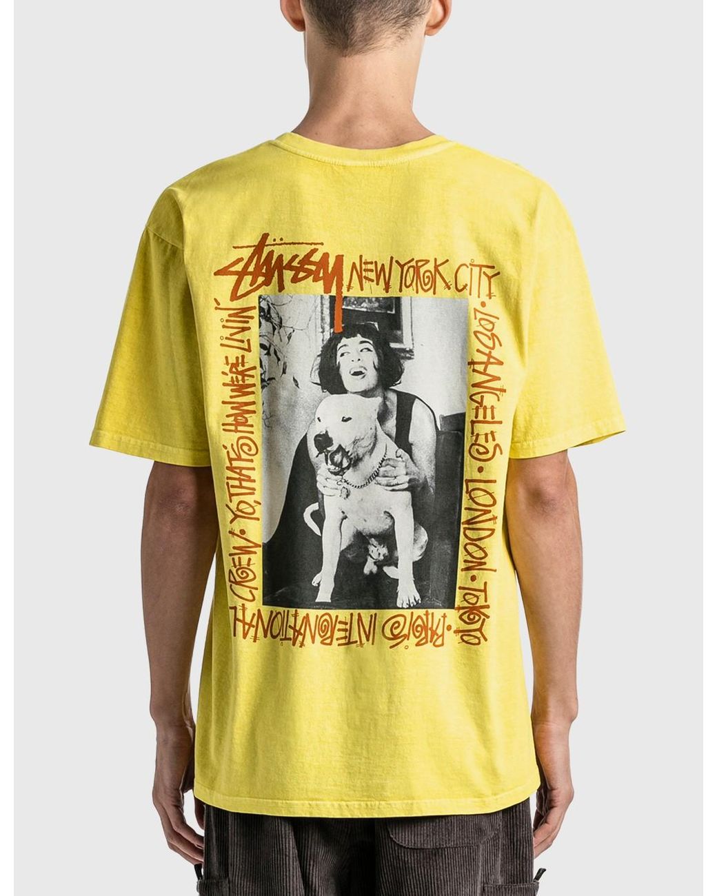 Stussy How We're Livin' Pigment Dyed T-shirt in Yellow for Men ...