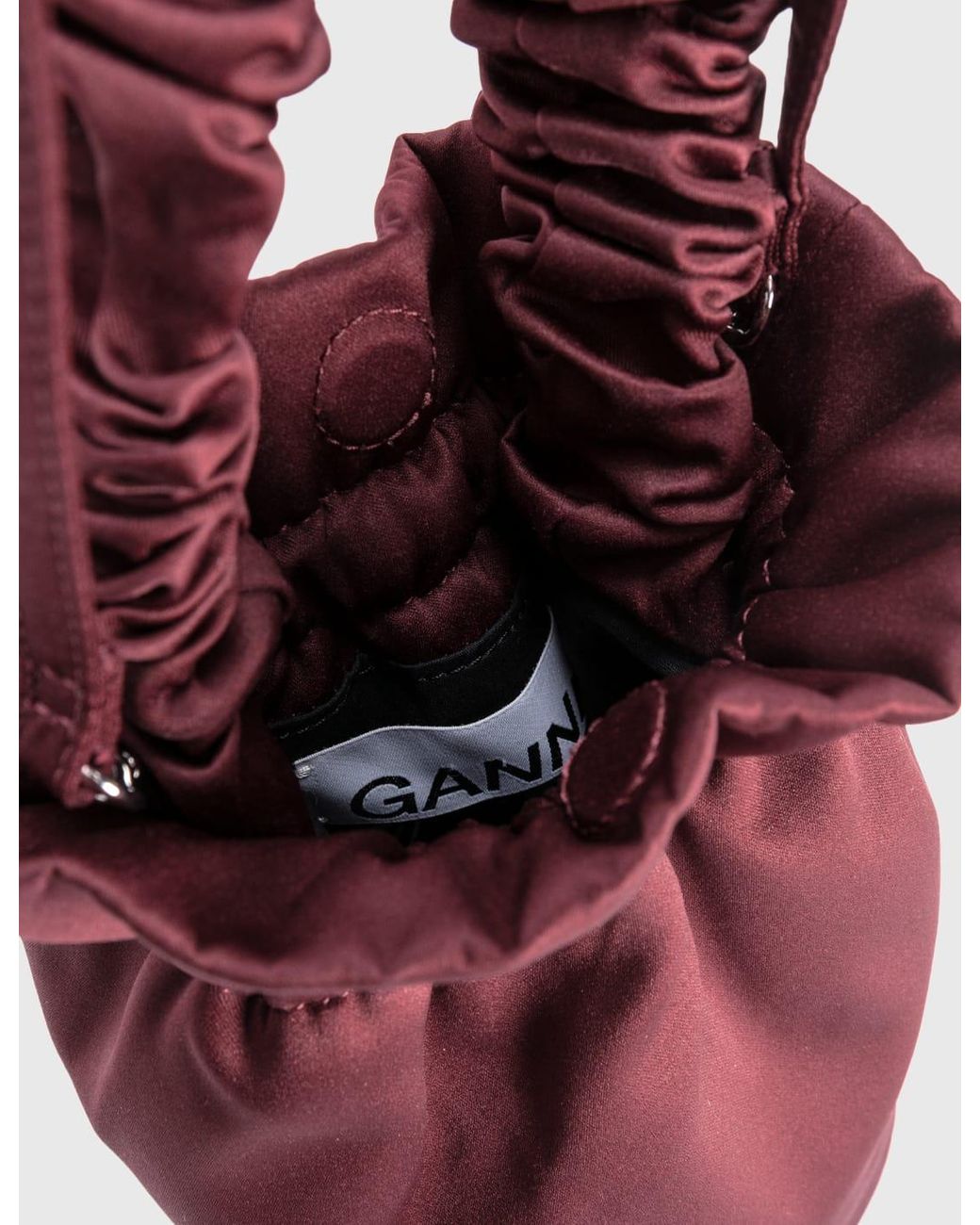 Ganni Occasion Ruched Top Handle Bag in Red | Lyst