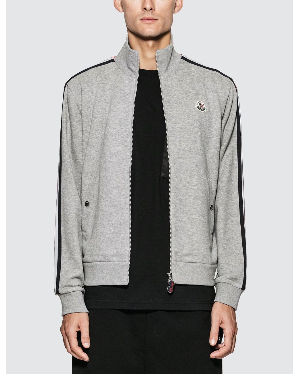 Moncler Cotton Track Jacket in Brown for Men Lyst