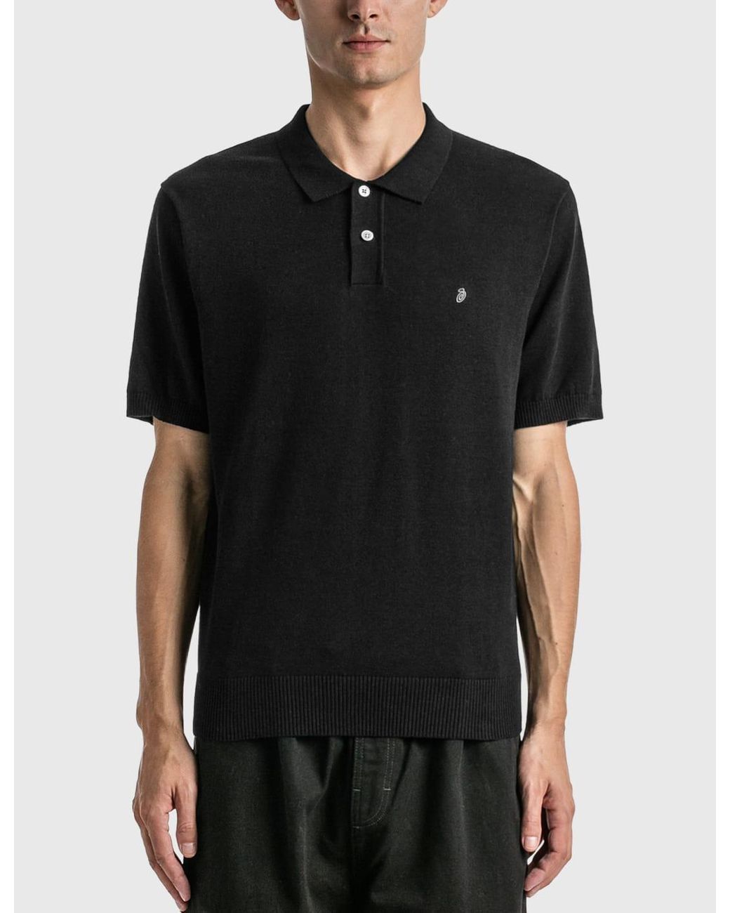 Stussy Classic Ss Polo Sweater in Black for Men | Lyst