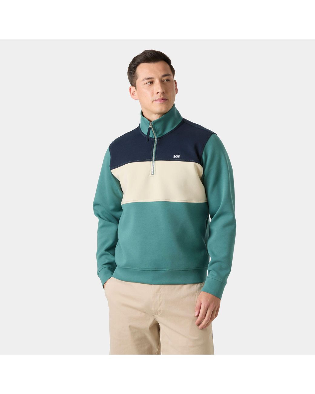 Koster Sweat Half-Zip Verde di Helly Hansen in Green da Uomo