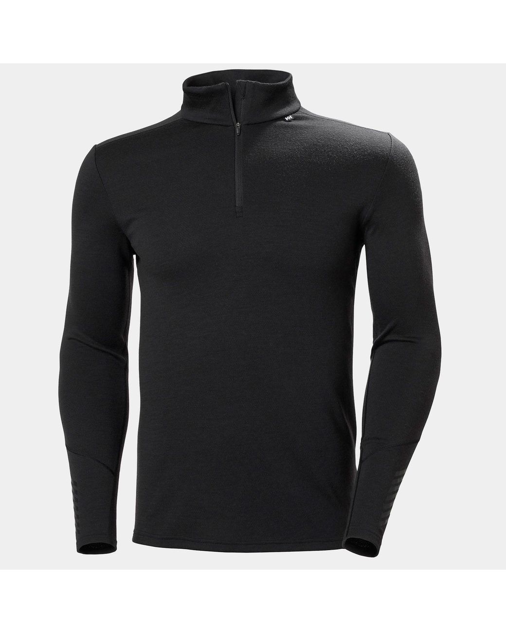 Helly Hansen Black Lifa Merino Midweight Half-Zip Base Layer for men