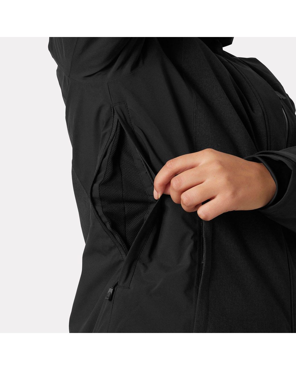 Helly Hansen Black Snowplay Long Insulated Ski Jacket