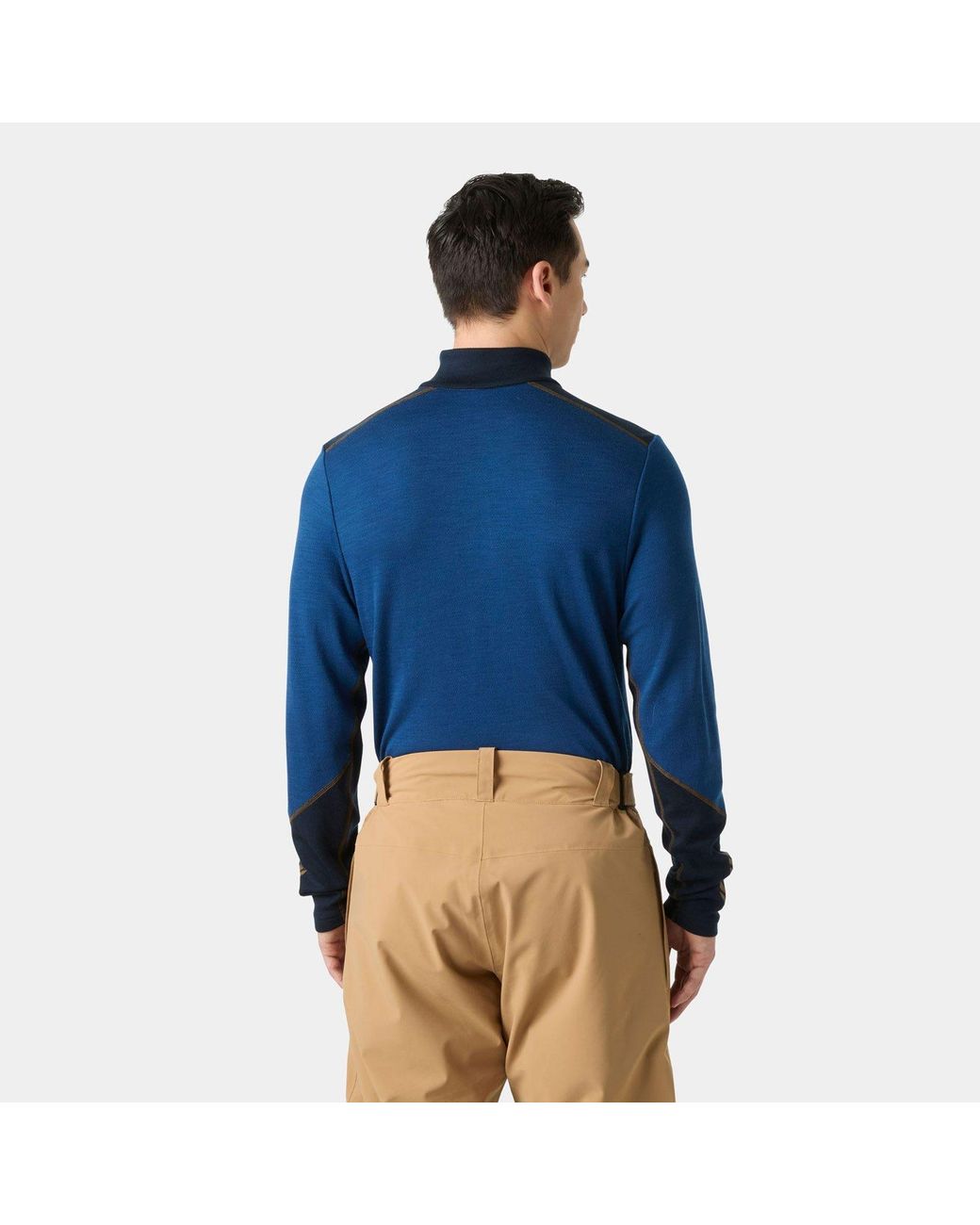 Helly Hansen Blue Lifa Merino Midweight Half-Zip Base Layer for men