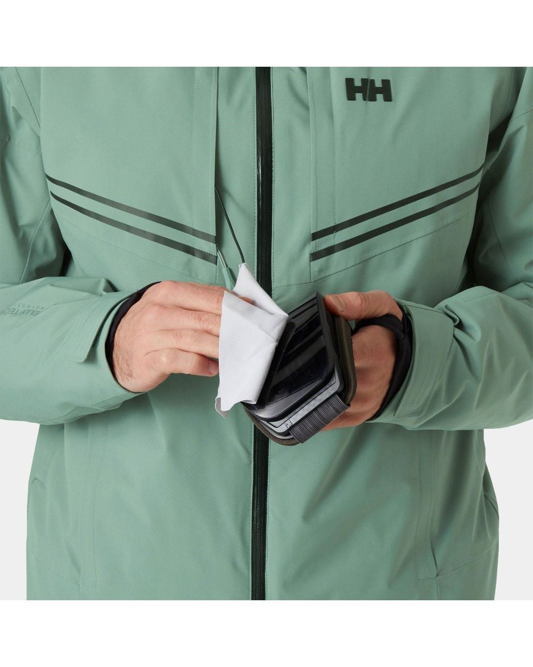 Helly Hansen Green Alpha Infinity Waterproof Ski Jacket for men