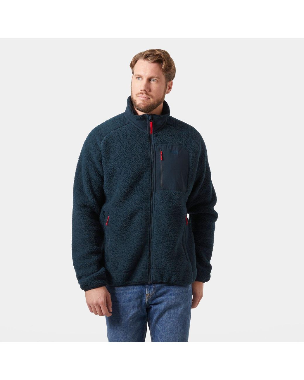 Helly Hansen Blue Panorama Pile Fleece Block Jacket for men