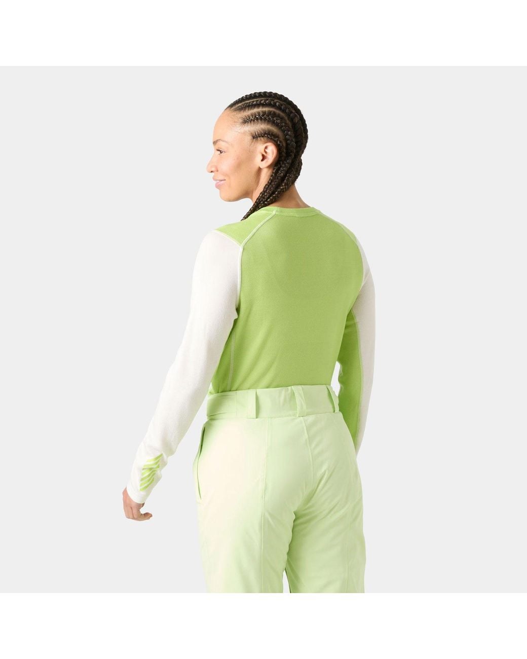 Helly Hansen Green Lifa Merino Midweight Graphic Crew Base Layer