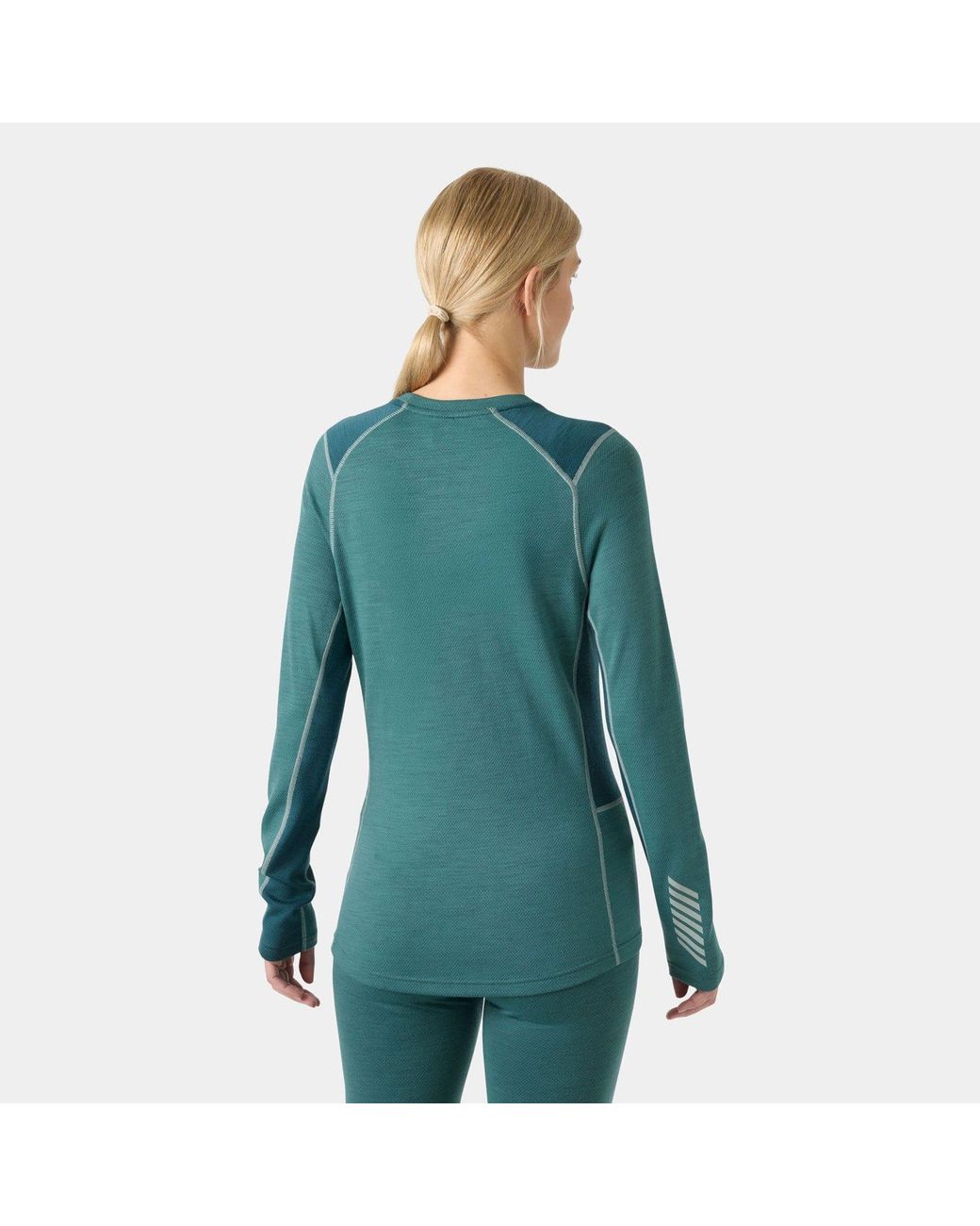 Helly Hansen Blue Lifa Merino Midweight Crew Base Layer