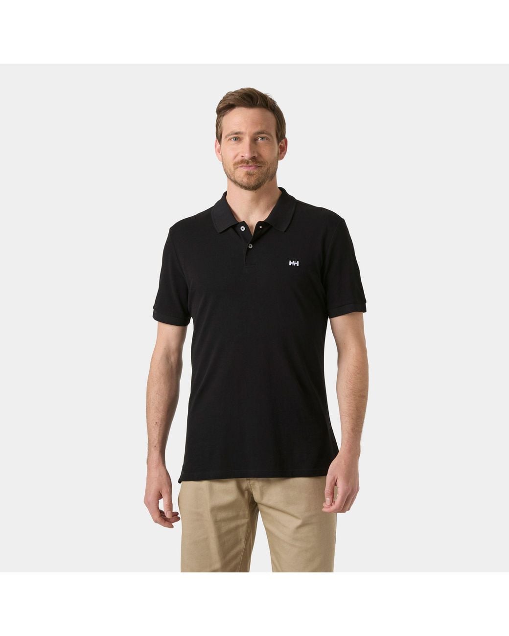 Helly Hansen Black Elba Fitted Polo for men