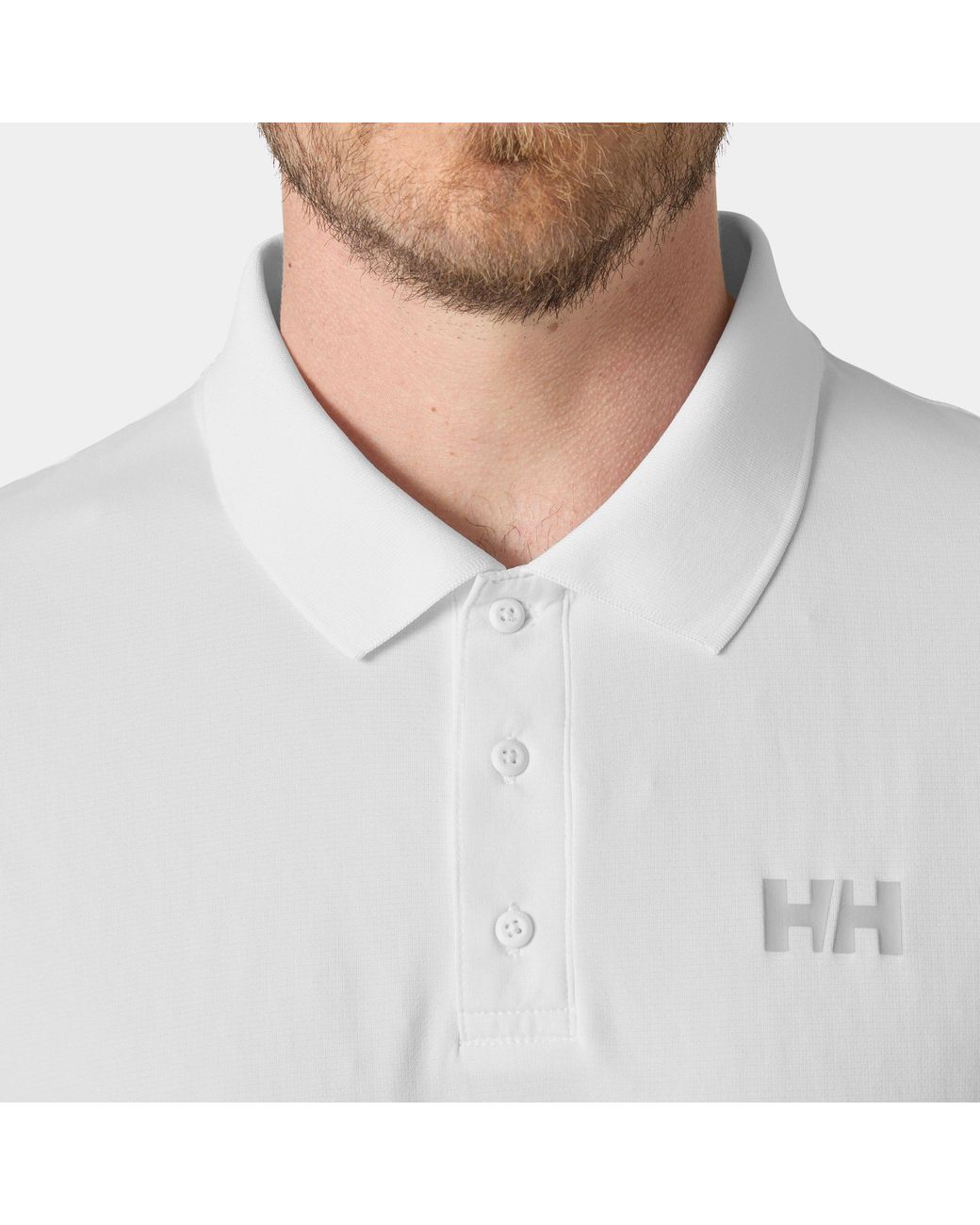 Helly Hansen White Lifa Active Solen Short Sleeve Polo for men