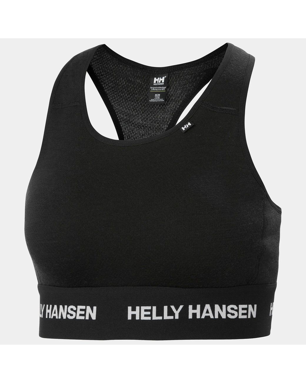 Helly Hansen Black Lifa Merino Midweight Base Layer Bra
