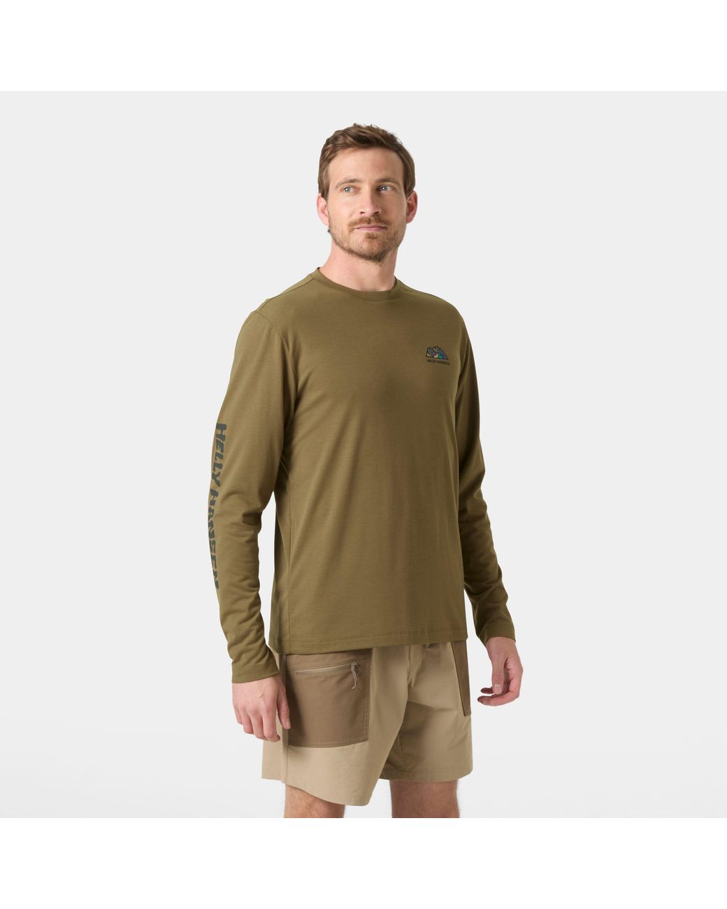 Helly Hansen Green Skog Graphic Long Sleeve Tee for men