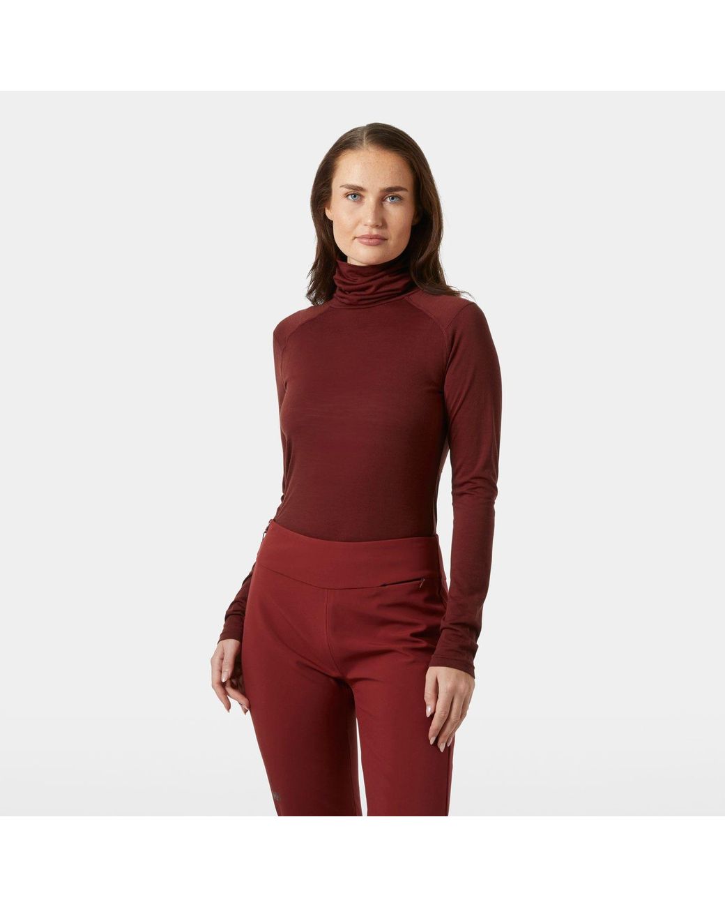 Helly Hansen Red Durawool High Neck Long Sleeve