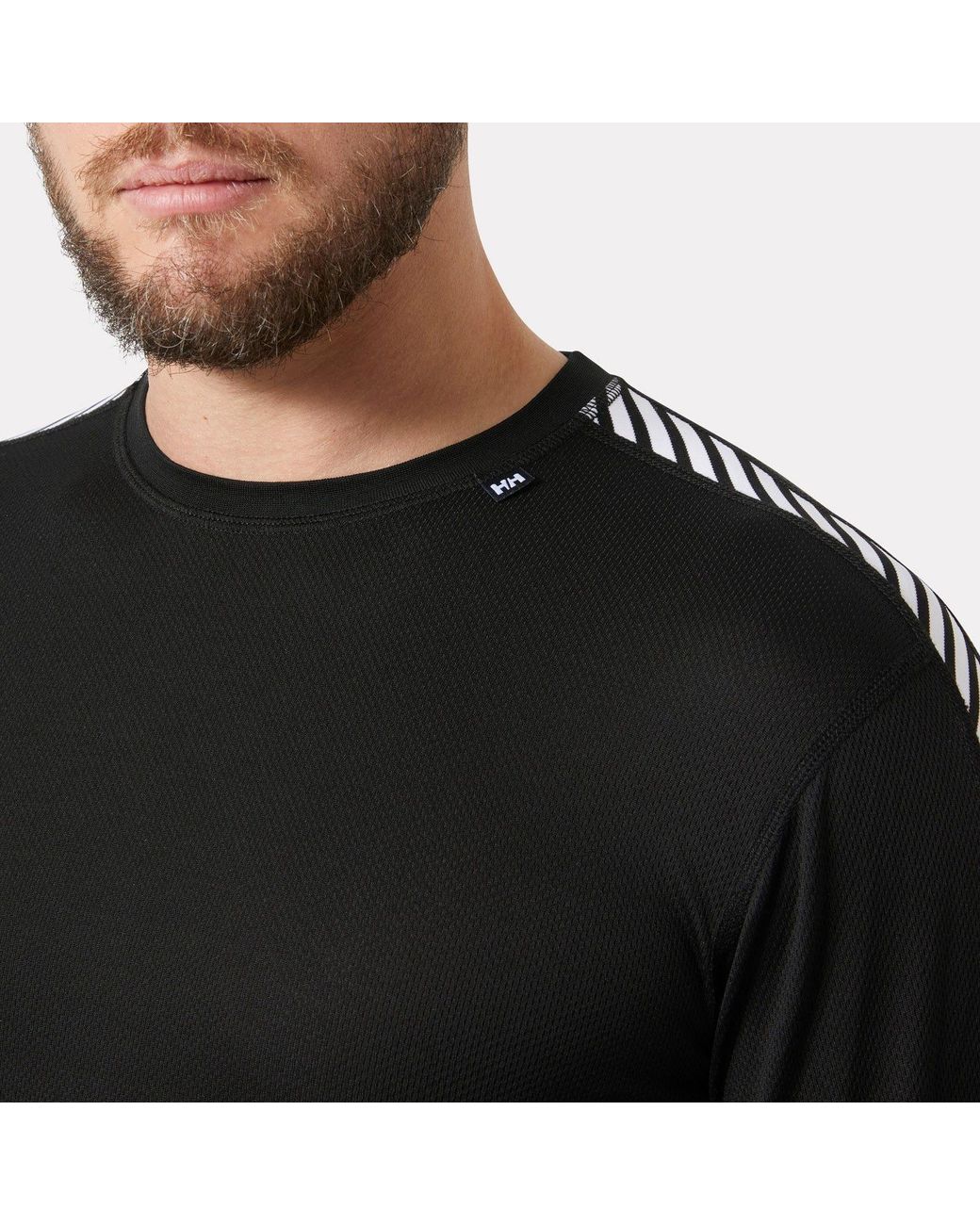 Helly Hansen Red Lifa Stripe Long Sleeve Crew Base Layer for men
