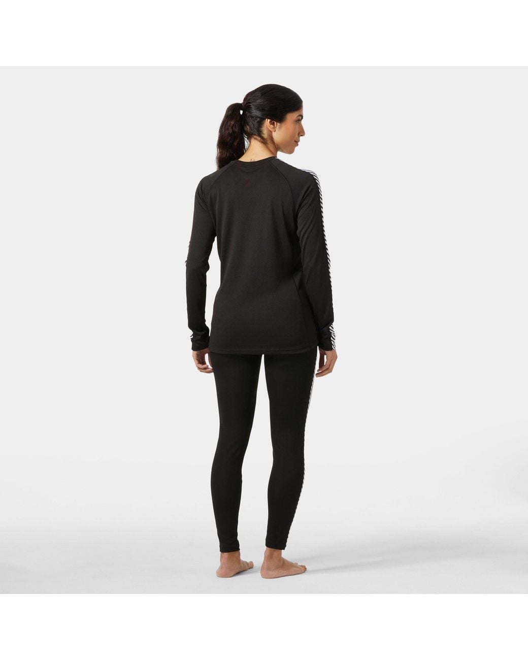 Helly Hansen Black Lifa Active Stripe Crew Base Layer