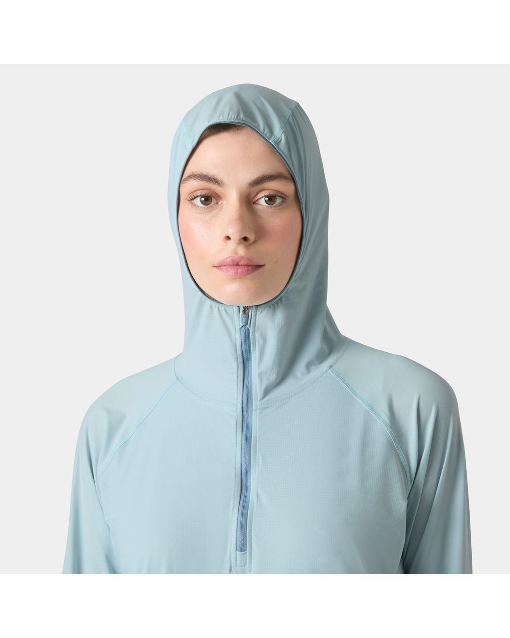 Helly Hansen Blue Shine Solen Half-Zip Sun Hoodie