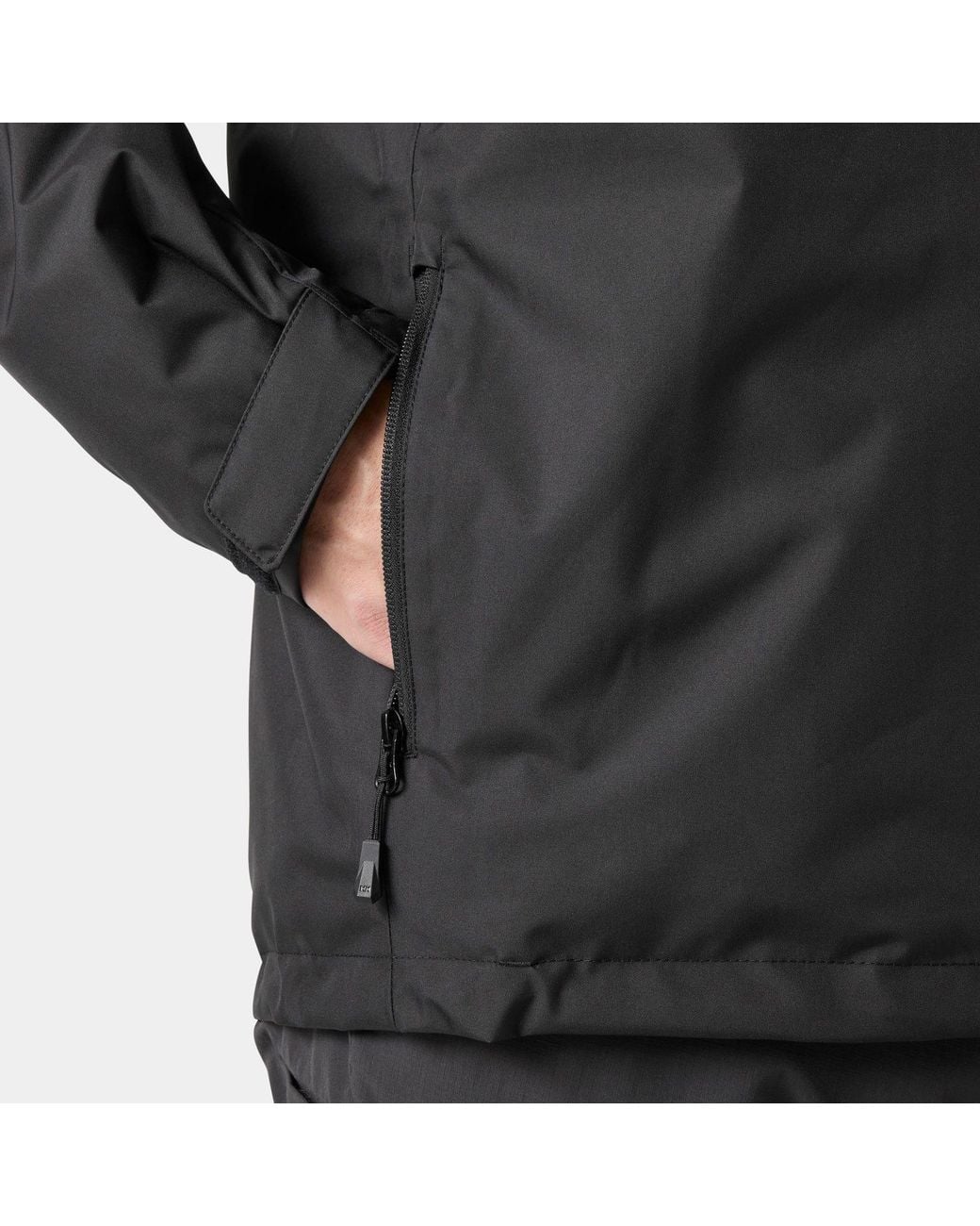 Helly Hansen Black Crew Hooded Pile Jacket for men