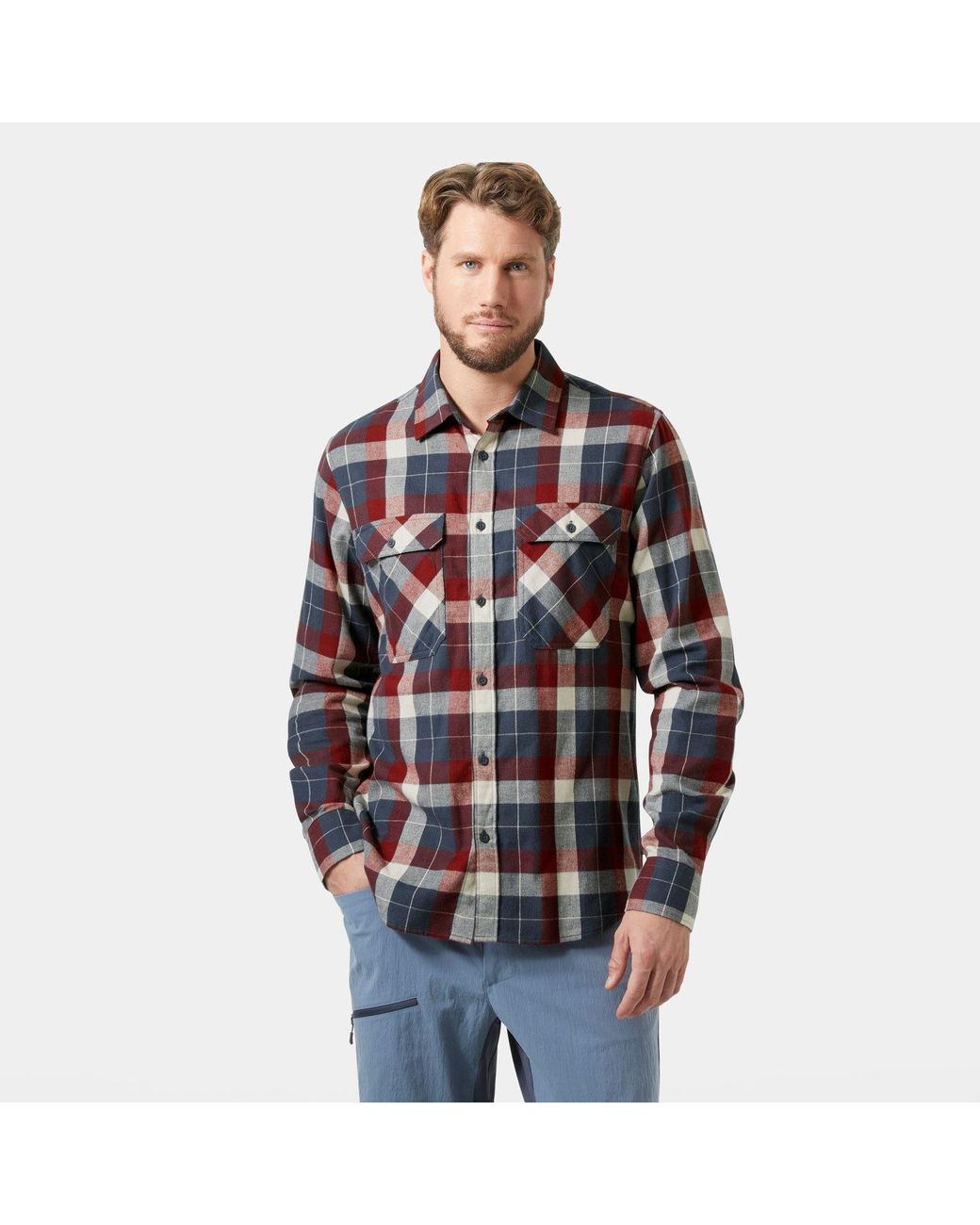 Helly Hansen Blue Lokka Organic Flannel Shirt for men