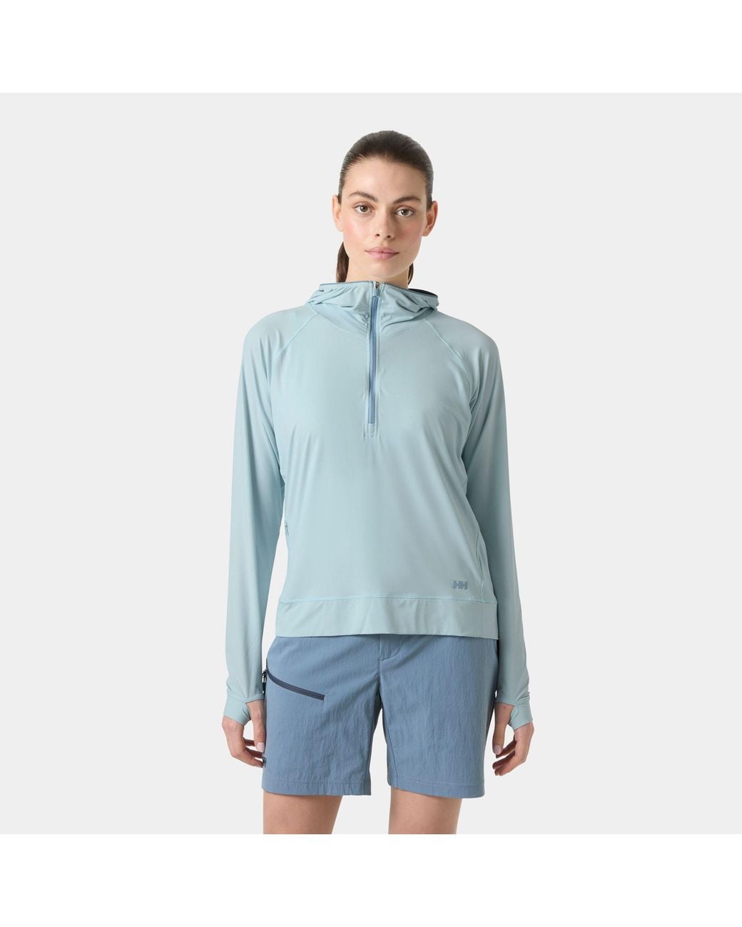 Helly Hansen Blue Shine Solen Half-Zip Sun Hoodie