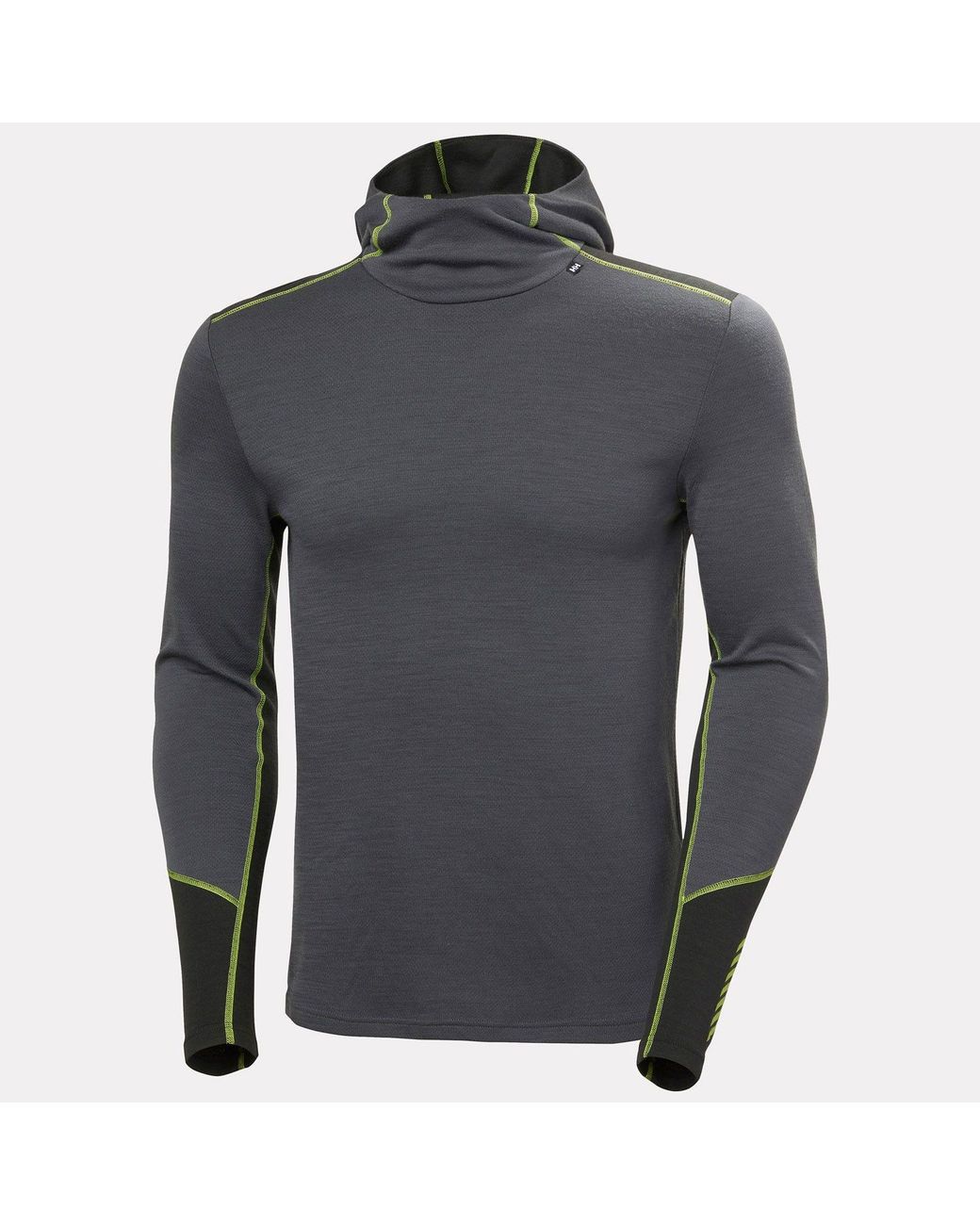 Helly Hansen Black Lifa Merino Midweight 2-In-1 Base Layer Hoodie for men