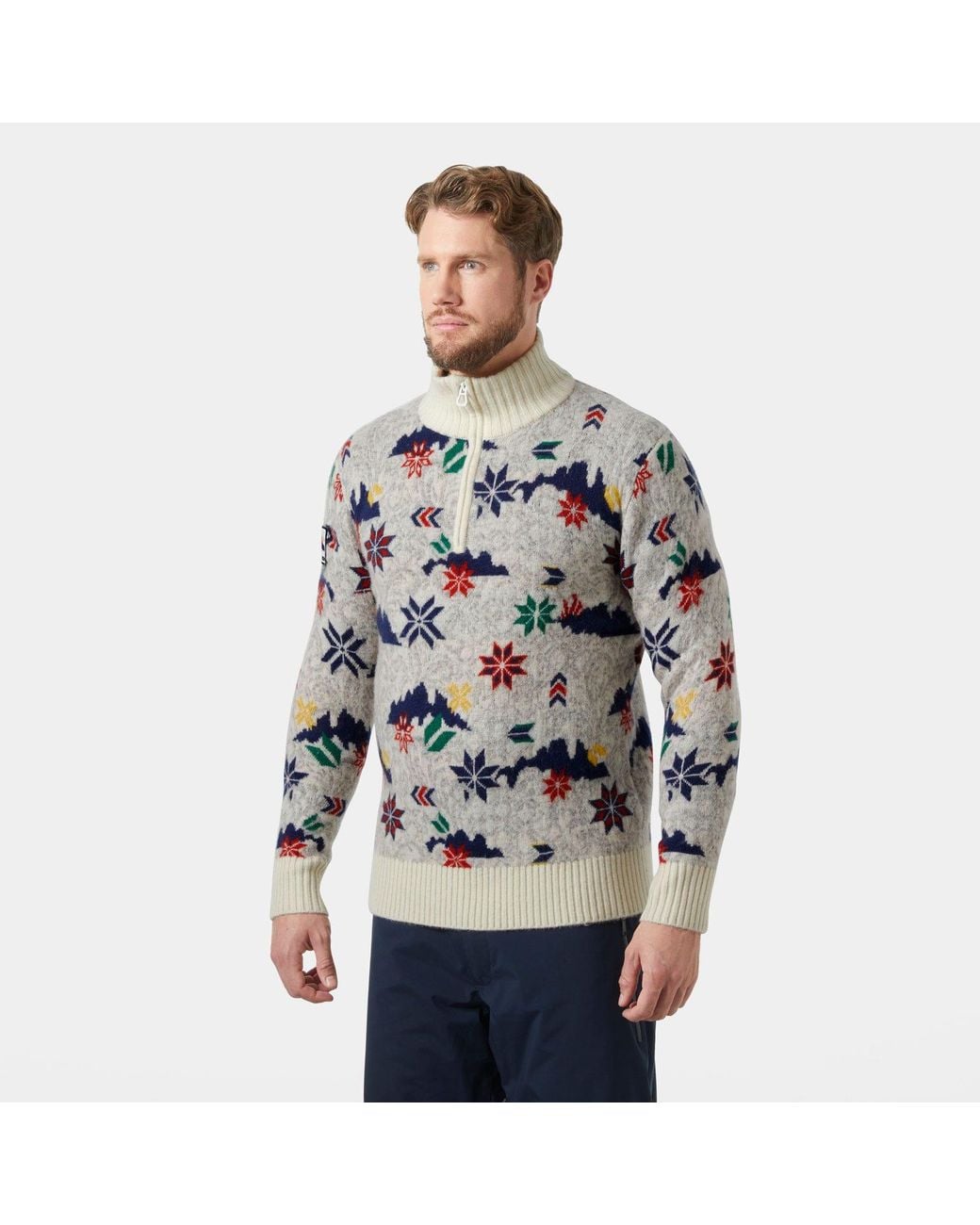 Arctic Ocean Icelander Wool Knit ½ Zip Felpa Bianco di Helly Hansen in Gray da Uomo