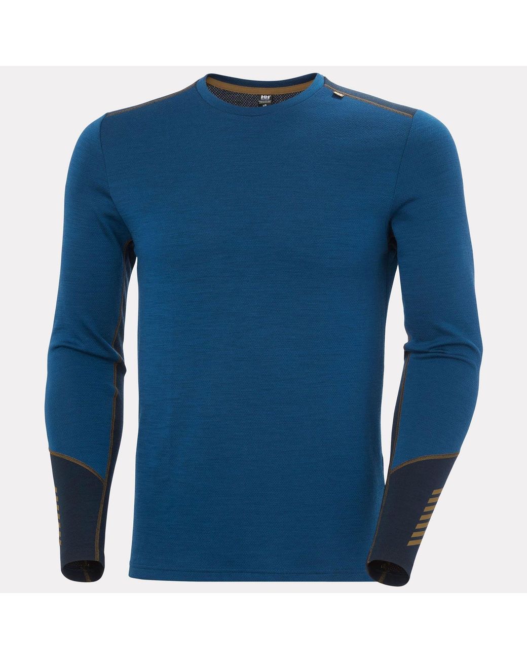 Helly Hansen Blue Lifa Merino Midweight Crew Base Layer for men