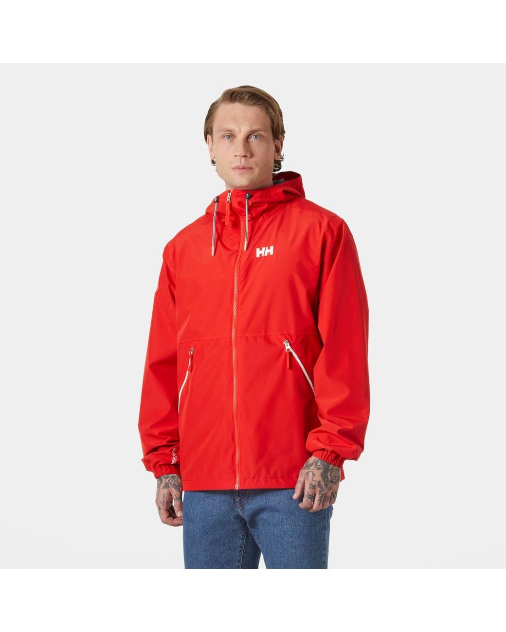 Helly Hansen Red Sandoy Rain Jacket for men