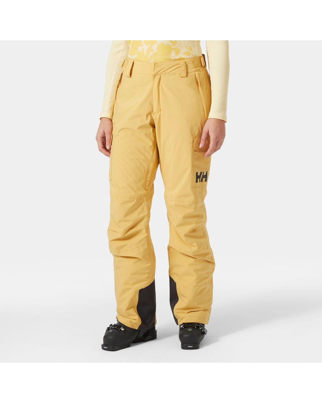 Helly Hansen Yellow Switch Cargo Insulated Ski Pants Beige