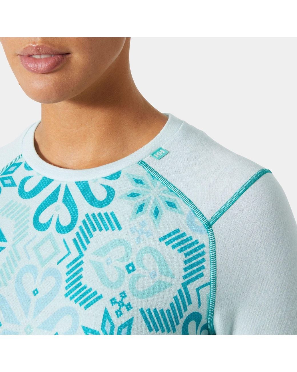 Helly Hansen Blue 'Lifa Merino Midweight Graphic Crew Base Layer