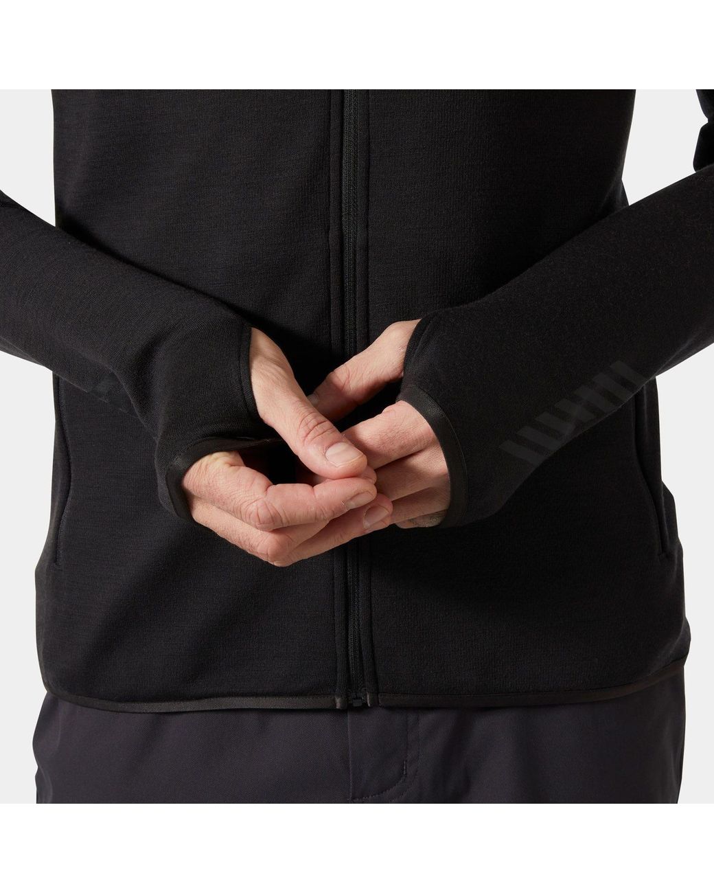 Helly Hansen Black Lifa Merino Midlayer Jacket for men