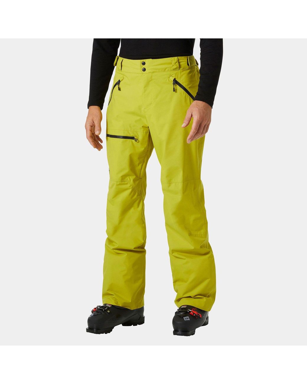 Helly Hansen Sogn Insulated Cargo Ski Pants Green in Yellow for
