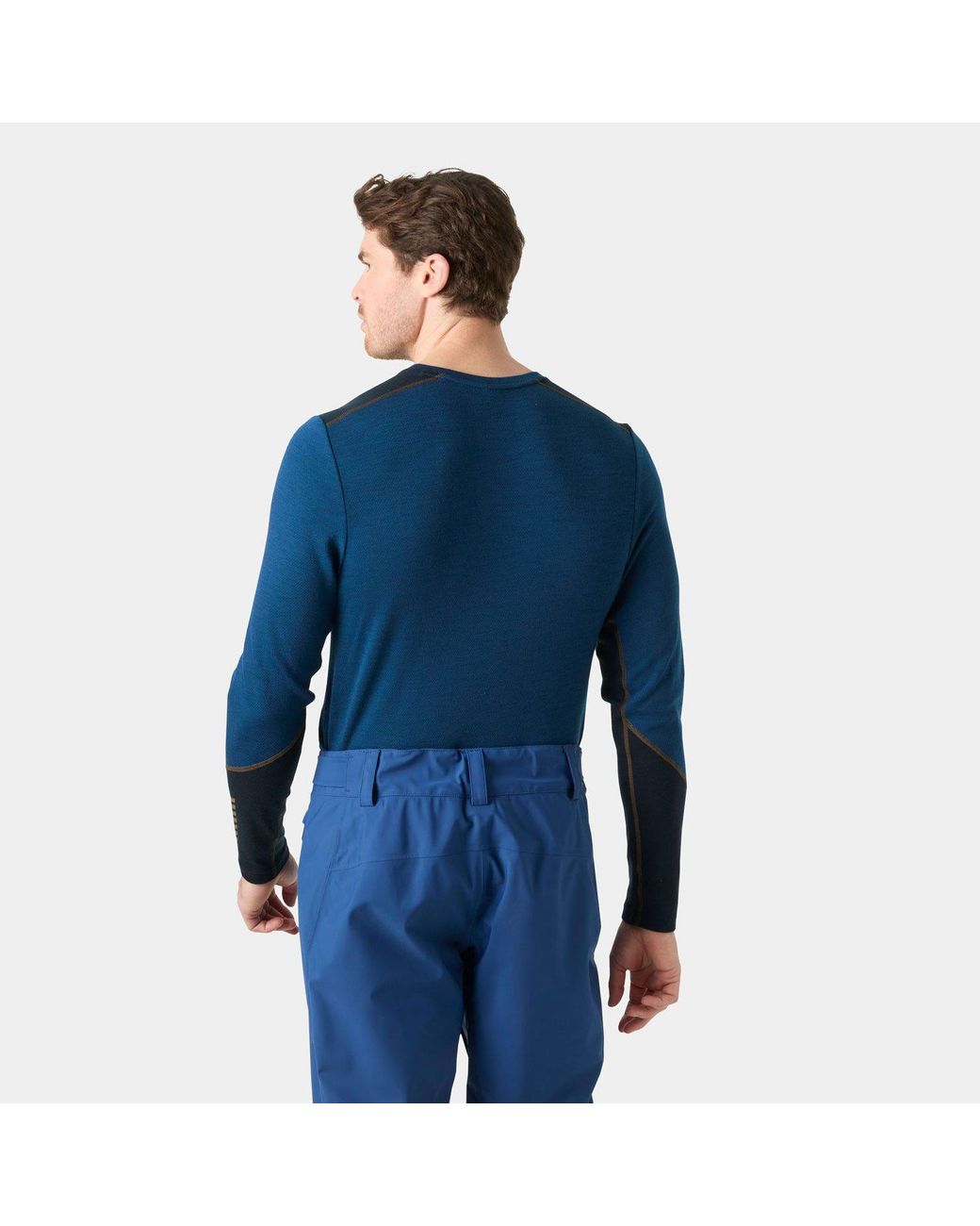 Helly Hansen Blue Lifa Merino Midweight Crew Base Layer for men