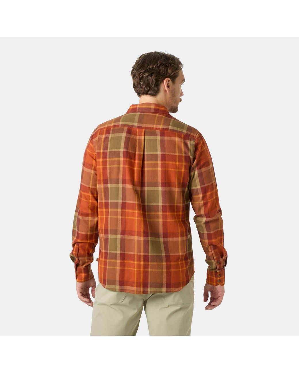 Helly Hansen Orange Lokka Organic Flannel Shirt for men