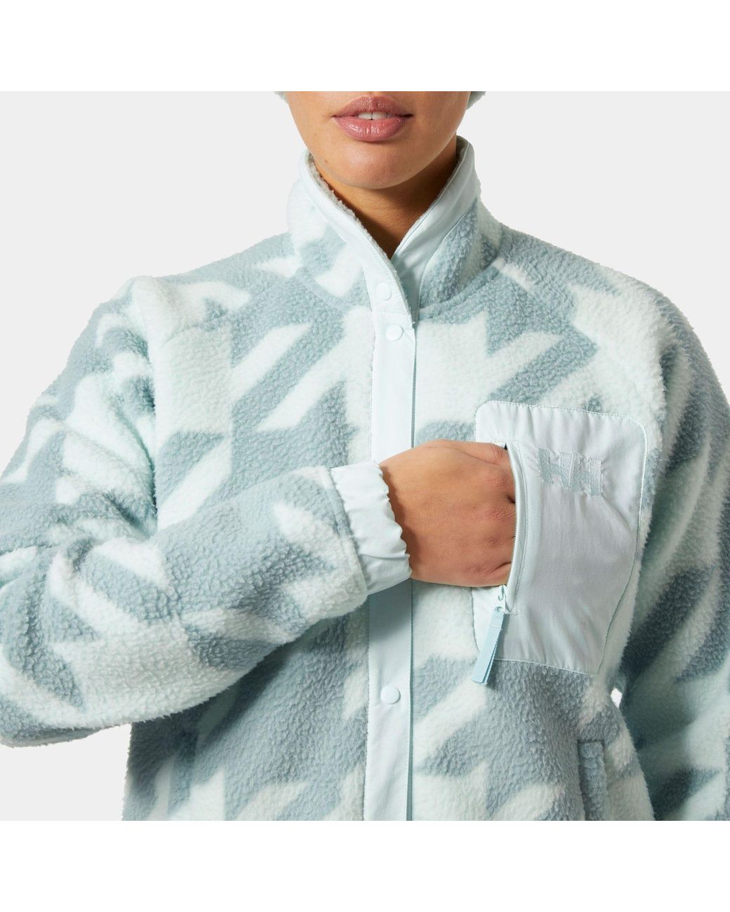 Imperial Printed Pile Snap Blu di Helly Hansen in Green