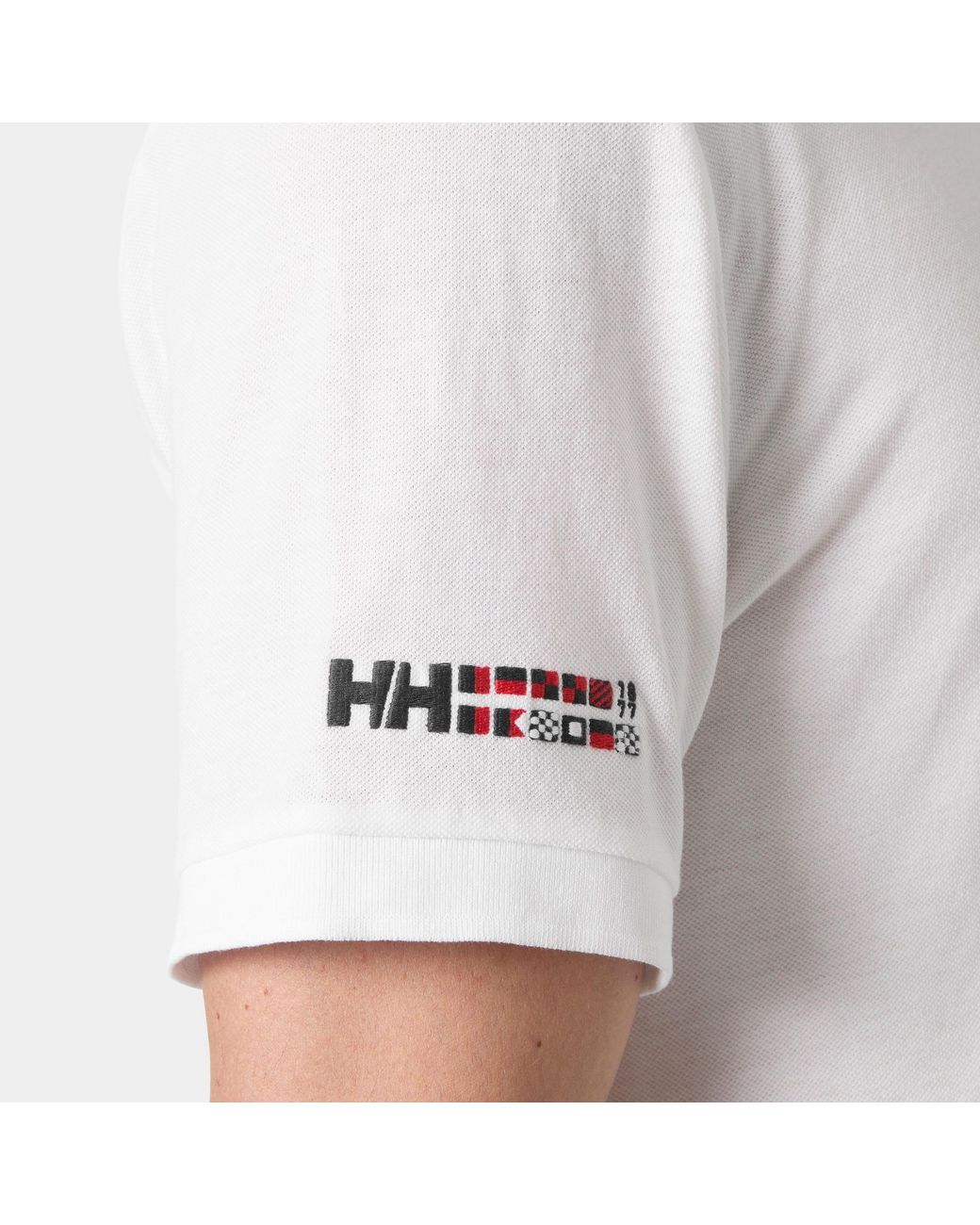 Helly Hansen White Messina Graphic Fitted Polo for men
