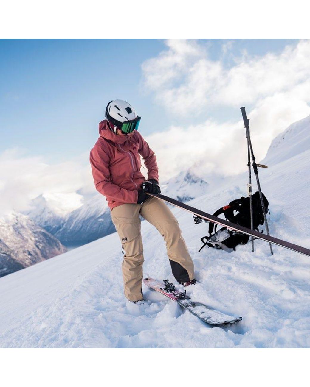 Helly Hansen Brown Verglas Backcountry Ski Shell Jacket