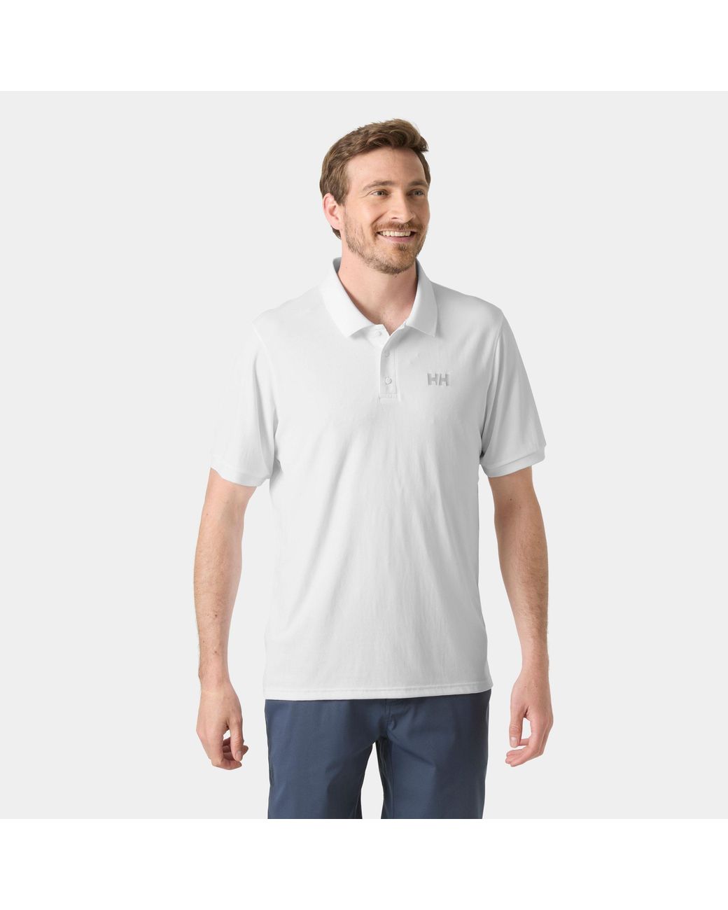 Helly Hansen White Lifa Active Solen Short Sleeve Polo for men