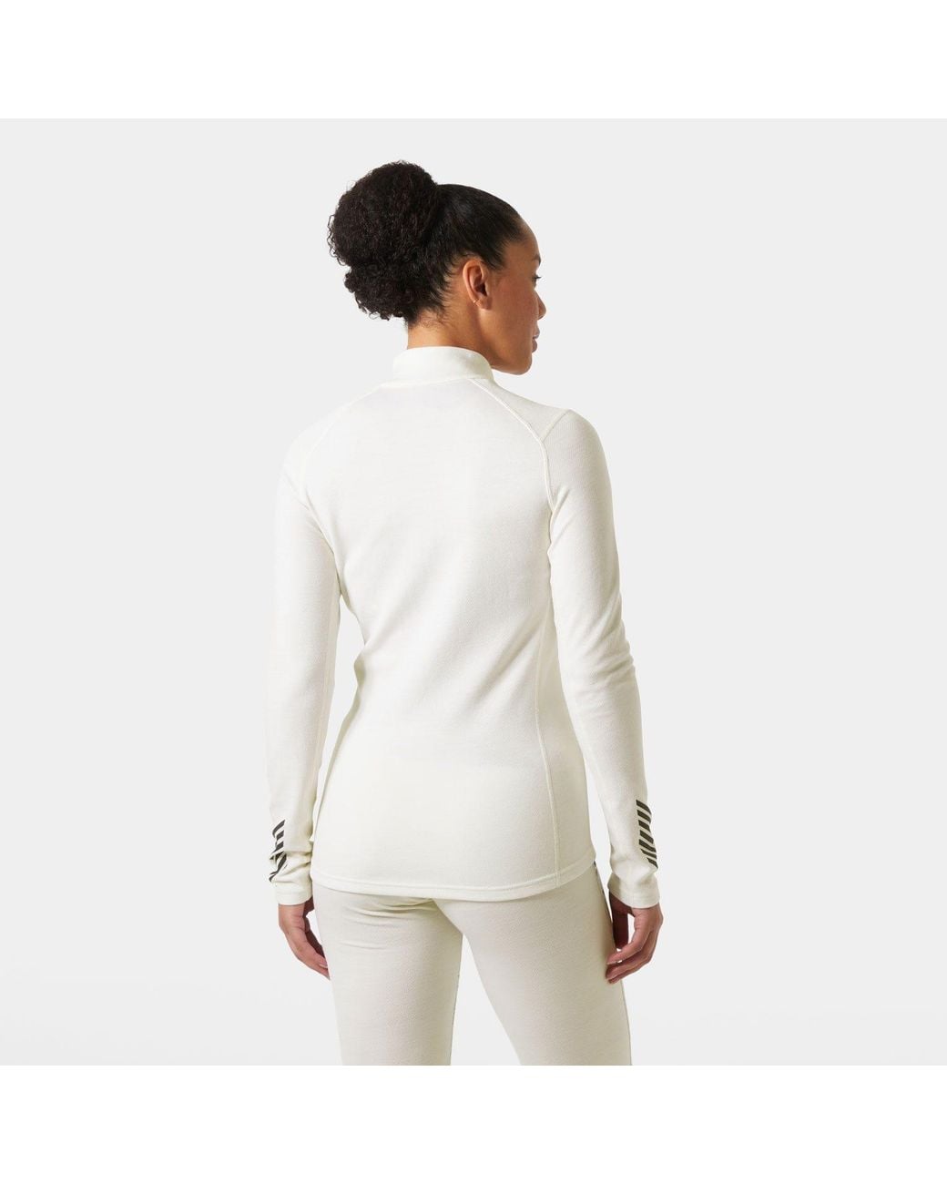 Helly Hansen White Lifa Merino Midweight Graphic 1/2 Zip Base Layer