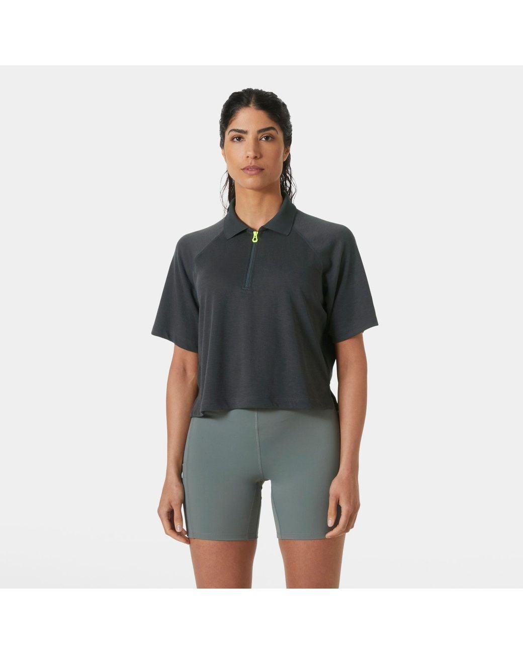 Helly Hansen Black Inshore Zip Crop Polo