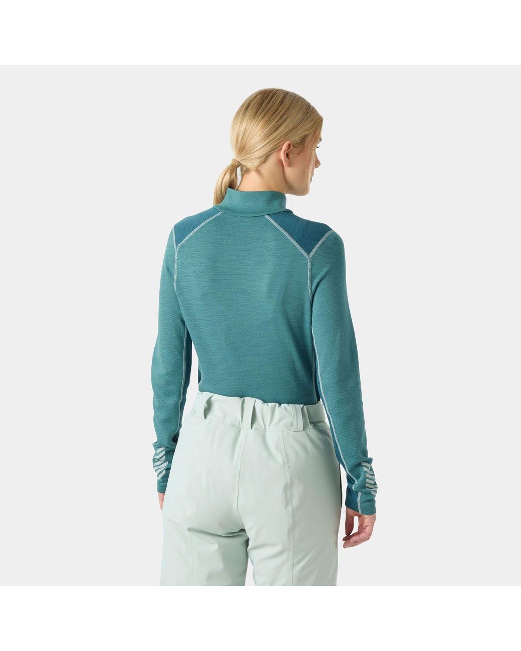 Helly Hansen Blue Lifa Merino Midweight Half-Zip Base Layer