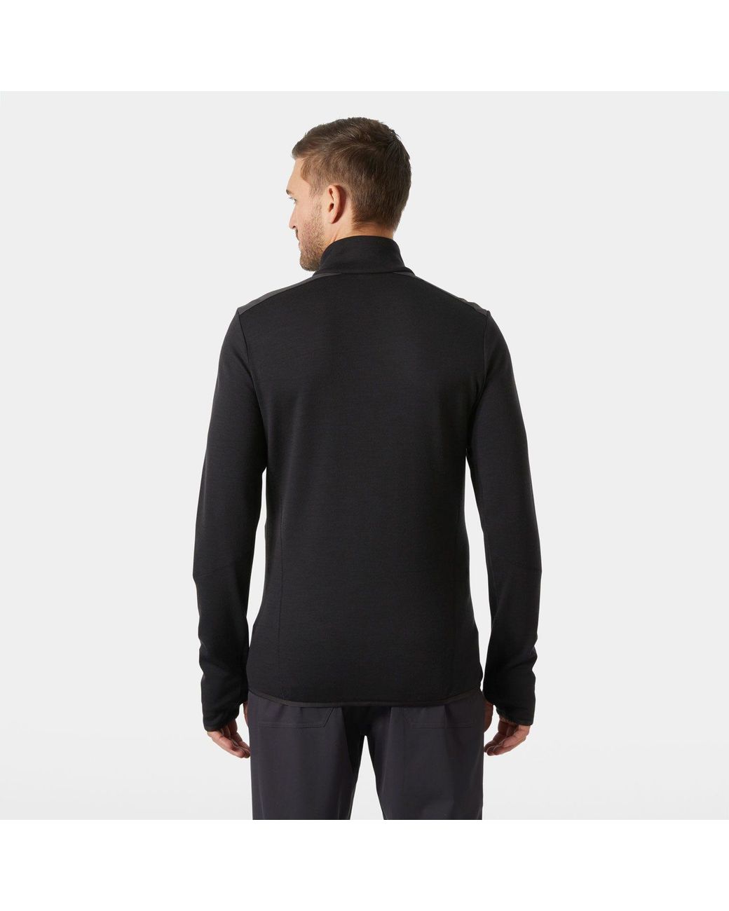 Helly Hansen Black Lifa Merino Midlayer Jacket for men