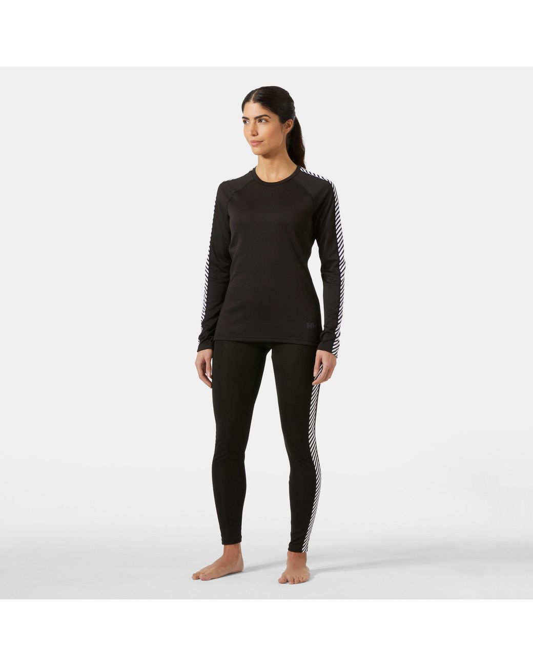 Helly Hansen Black Lifa Active Stripe Crew Base Layer