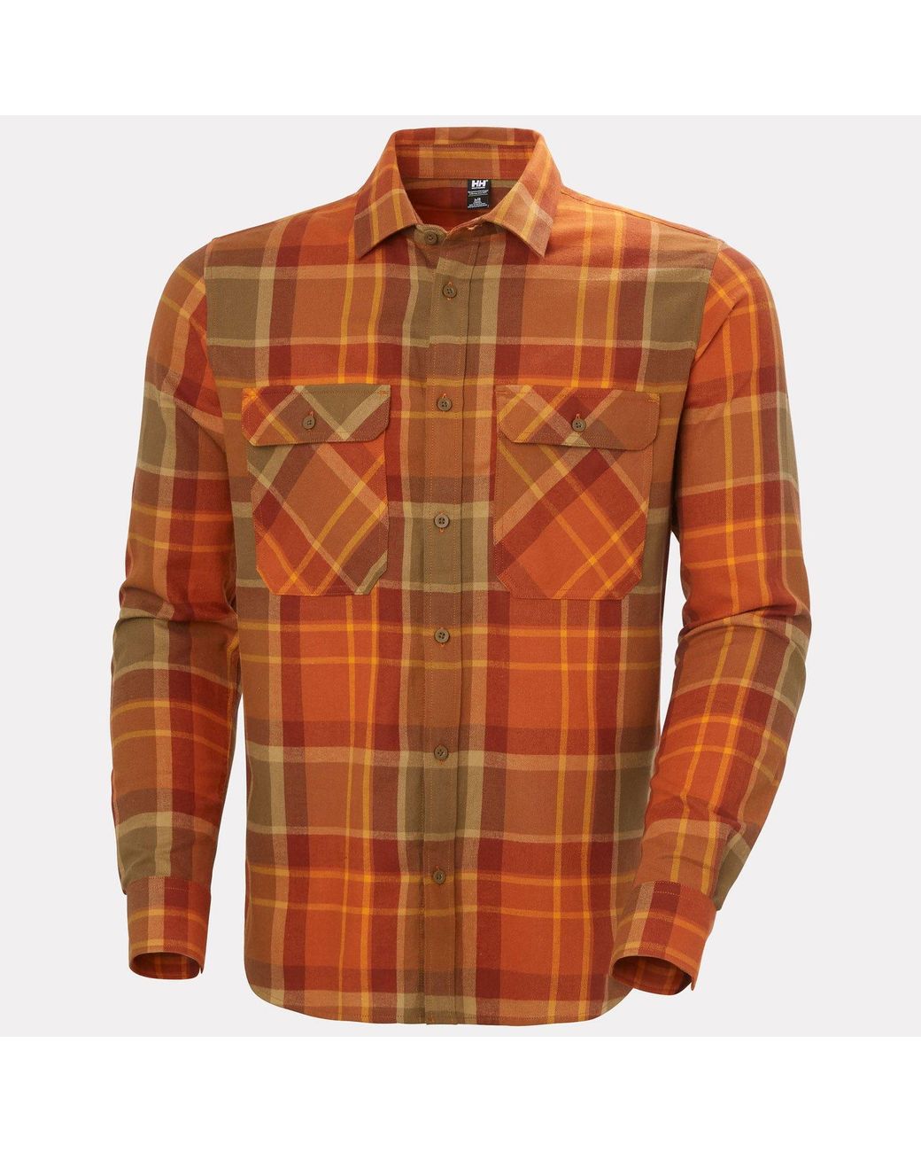 Helly Hansen Orange Lokka Organic Flannel Shirt for men