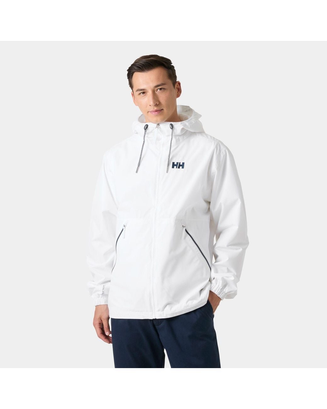 Helly Hansen White Sandoy Rain Jacket for men