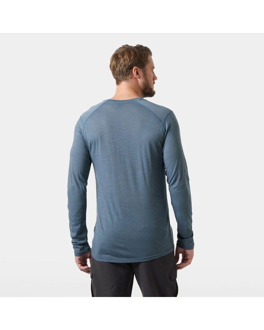 Helly Hansen Blue Durawool Long Sleeve Henley for men