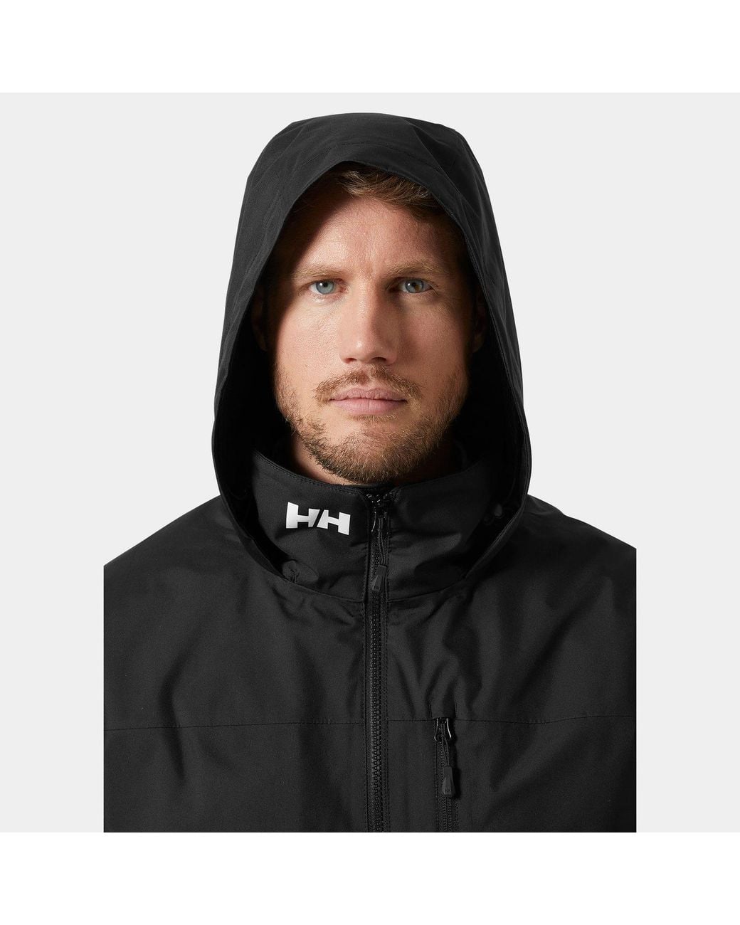 Helly Hansen Black Crew Hooded Midlayer Jacket 2.0 for men