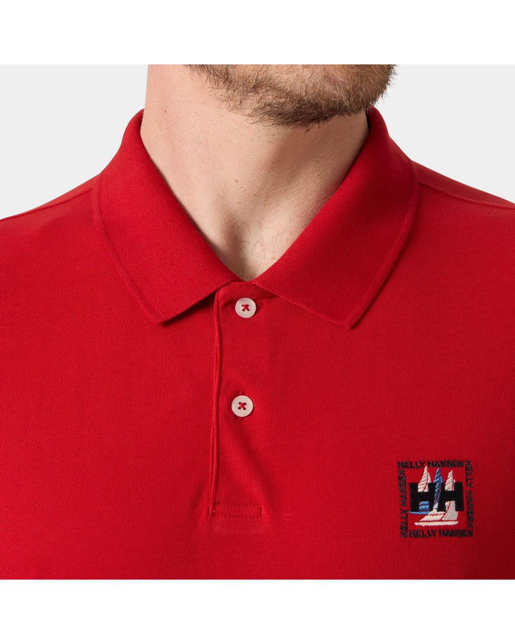 Helly Hansen Red Messina Graphic Fitted Polo for men
