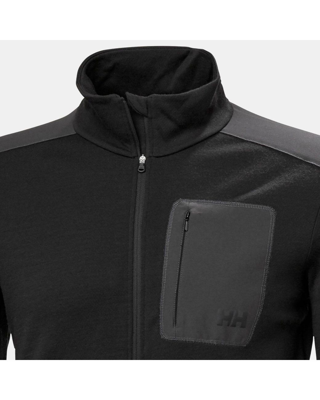 Helly Hansen Black Lifa Merino Midlayer Jacket for men