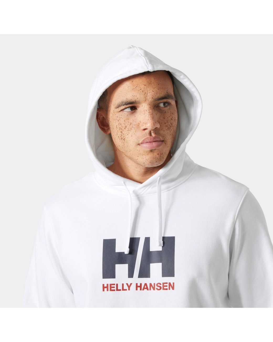 Hh Logo Felpa Con Cappuccio Bianco di Helly Hansen in White da Uomo